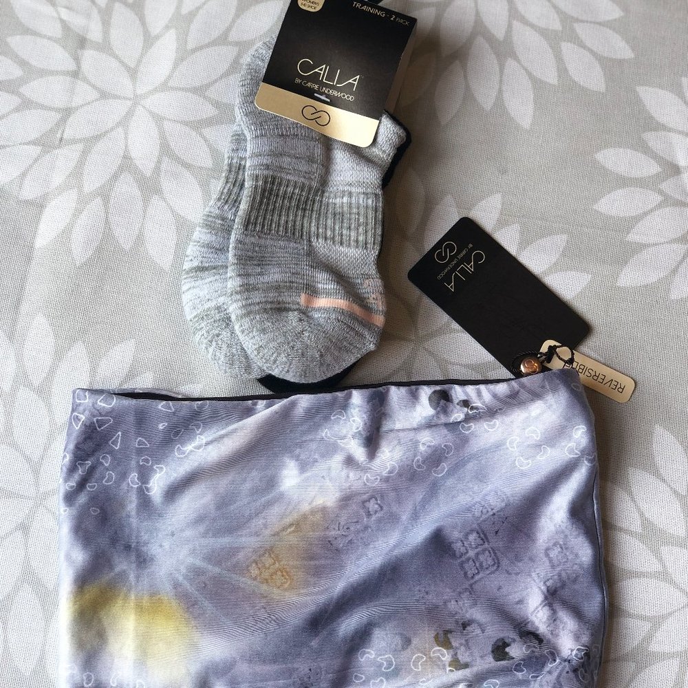 NEW! Calia reversible head wrap and socks 2-pack